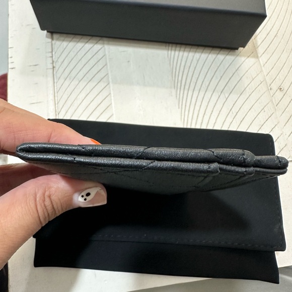Chanel All Black Card Case - NWT - Picture 6 of 8